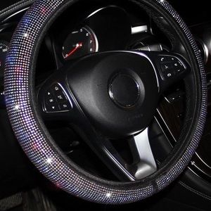 Rhinestone Decor Steering Wheel Cover